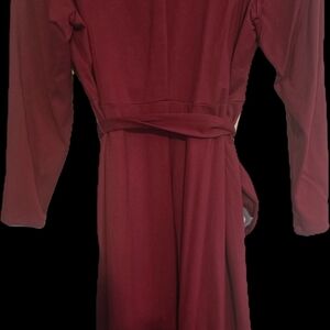 Anne Klein Rich Burgundy Long Sleeve Dress